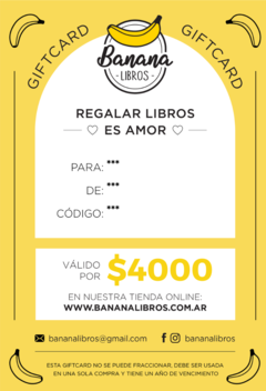 Gift card por $4000 (leer las instrucciones en la descripción del producto)