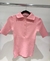 Blusa Tricot Gola Polo Rosa na internet