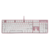 Teclado Mecánico Gamer Alámbrico Game Factor KBG400-PK, Retroiluminación Blanca Estructura Metálica Antighosting Switch Blue, Rosa