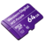 Memoria microSD de 64GB PURPLE especializada para videovigilancia