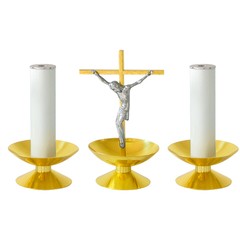 Conjunto Castiçal e Crucifixo de Mesa 25 - comprar online