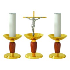 Conjunto Castiçal e Crucifixo de Mesa 117