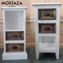 Mesa de luz Pata Cuña - MOSTAZA Muebles