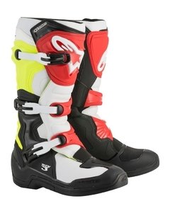 Bote Alpinestars Tech 3 Preta\branca\amarelo flúor\vermelha