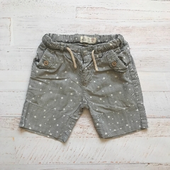 Short de gabardina rayado. ZARA. T 9-12 meses