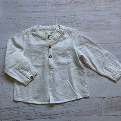 Camisa cuello mao. ZARA. T 6-9 meses