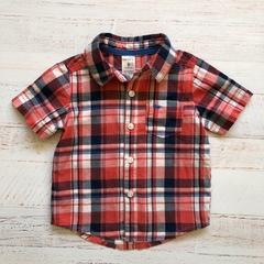 Camisa manga corta cuadrillé. CARTERS. T 9 meses