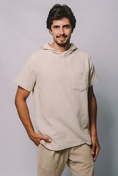 T-shirt with pocket and hood