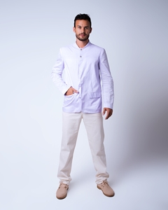 Cotton tricoline shirt blazer-style
