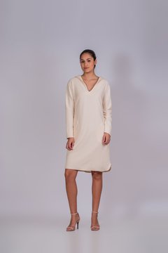 Long sleeve and hooded sweatshirt dress