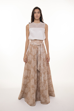 High Waist Jacquard Fabric Skirt