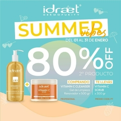 Comprando limpiaodr de vitamina c tenés un 80%OFF en su exfoliante revitalizante