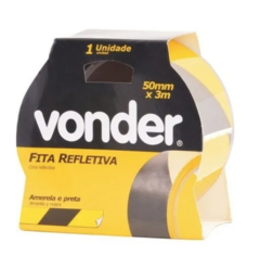 FITA REFLETIVA ZEBRADA PRETO/AMARELO 50MM X 3M VONDER