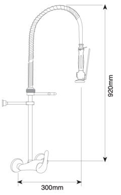 CJ MISTURADOR PRE LAVAGEM PAREDE MONOCOMANDO R842 6755034 INDUSTRIAL ITALY KITCHEN - comprar online