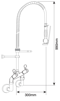 CJ MISTURADOR PRE LAVAGEM PAREDE R824 07 6267011 INDUSTRIAL ITALY KITCHEN - comprar online