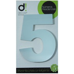 NUMERO ALUM ESPELHADO 15CM DECORE 5