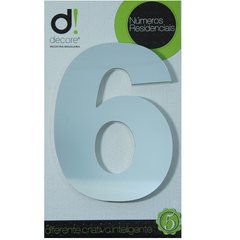 NUMERO ALUM ESPELHADO 15CM DECORE 6