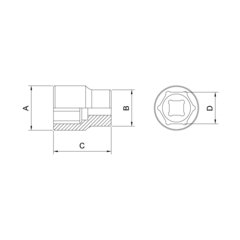 SOQUETE SEXTAVADO 1/4  14MM 44805/114  TRAMONTINA