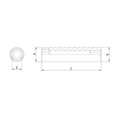 SOQUETE SEXTAVADO LONGO 1/4  5MM 44807/105  TRAMONTINA