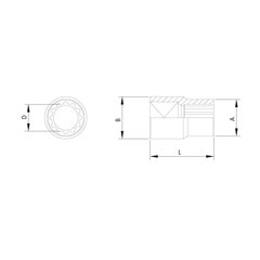 SOQUETE ESTRIADO 1/4  14MM 44809/114  TRAMONTINA