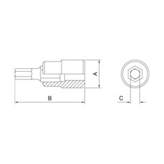 SOQUETE PONTA HEX. 3/8 12MM 44812/112  TRAMONTINA