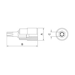 SOQUETE PONTA TRAFIX 3/8 T40 44813/140  TRAMONTINA