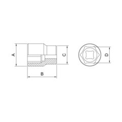 SOQUETE SEXTAVADO 3/8 6MM 44816/106  TRAMONTINA