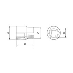 SOQUETE SEXTAVADO 3/8" - 5/8" 44817/110  TRAMONTINA