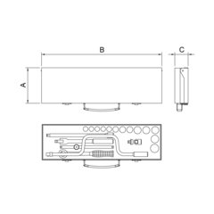 MALETA SOQUETES E ACESS. 3/8" 19PCS 44817/419  TRAMONTINA