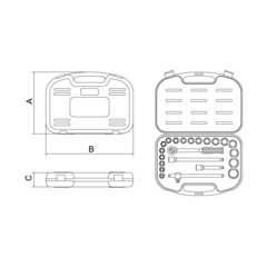 MALETA SOQUETES E ACESS. 1/2" 22PCS 44831/422 TRAMONTINA - comprar online