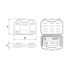 MALETA SOQUETES E ACESS. 1/2" 23PCS 44833/222 TRAMONTINA - comprar online