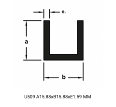 CANTONEIRA ALUM TIPO U 15,88X15,88X1,59MMX3/8 BRANCO C/ 3M