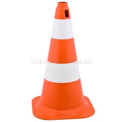 CONE LARANJA/BRANCO PEQUENO 50CM SA