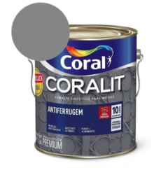 ESMALTE CORALIT ANTIFERRUGEM CINZA 3.6GL FERROLACK