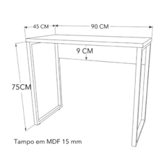 ESCRIVANINHA PRETA C/ TAMPO MDF PES DE FERRO S/ GAVETA - comprar online