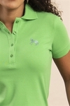 POLO FEMININA M/C CLÁSSICA VERDE/AZUL -cod:838