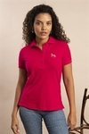 POLO FEMININA M/C CLÁSSICA ROSA /BRANCO -cod:9362