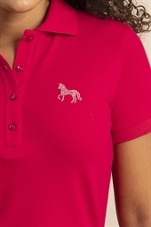 POLO FEMININA M/C CLÁSSICA ROSA /BRANCO -cod:9362 - comprar online