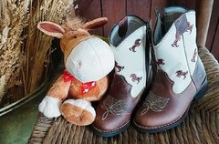 Bota Texana Infantil Ref.618 - Pinhão/marfim - Bovitik Farm & Ranch