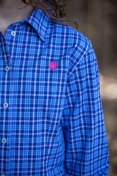 Camisa Chess Azul/rosa na internet