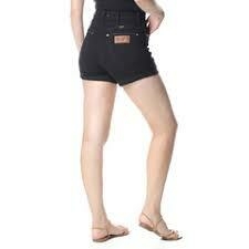 SHORT JEANS FEM C/ALTA RETRO PRETO -cod:16189 na internet