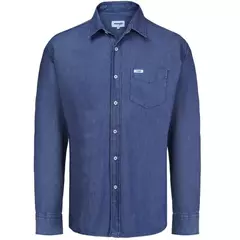 CAMISA JEANS MASCULINA MANGA LONGA -cod:16320