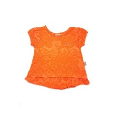 Blusa Infantil Feminina Laranja Neon Quimby - Ref: 26556_DEV049