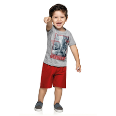 Conjunto Infantil Masculino Camiseta e Bermuda Tactel Elian - Ref.: 221018_8021