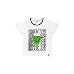 Camiseta Infantil Masculina Branca com Estampa Elian - Ref: 221338_2001