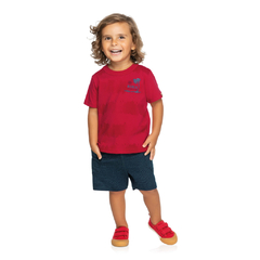 Camiseta Manga Curta Infantil Menino Vermelha Elian - Ref: 221370_4580 - comprar online
