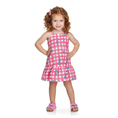 Vestido Infantil Curto Xadrez Rosa Elian - Ref: 231872_4424