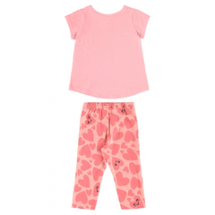 Conjunto Infantil Feminina Blusa e Calça Rosa Fluor Quimby - Ref: 29328 - comprar online