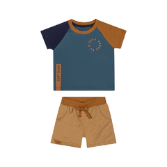 Conjunto Bebê Menino Marinho Camiseta e Bermuda Colorittá - Ref: 70028_6118