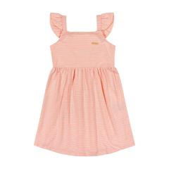 Vestido Infantil Menina Curto Listrado Rosa Colorittá - Ref: 75090_4051